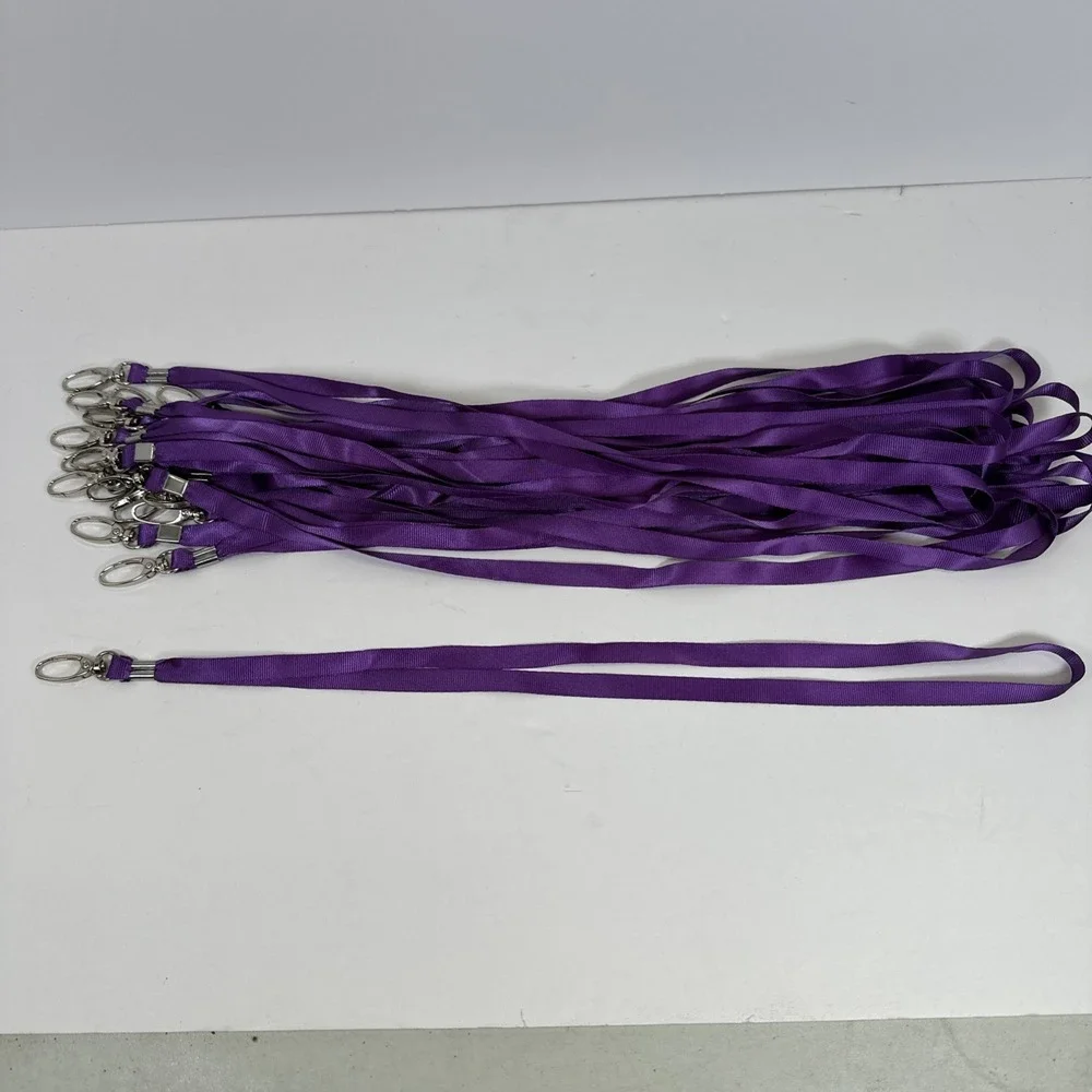 20 Pcs Lanyards Purple Lanyard for Id Badges Nylon Lanyard Bulk Clip Swivel Hook